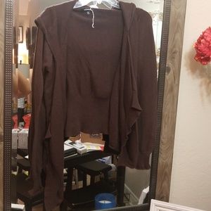 Express Brown Hooded Sweater